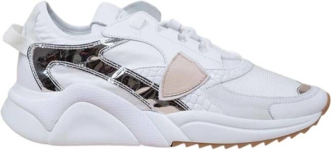 Philippe Model Eze Herensneakers Wit en Zilver White Heren