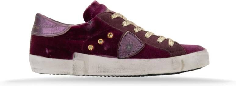 Philippe Model Fluwelen Vetersneakers Vintage Stijl