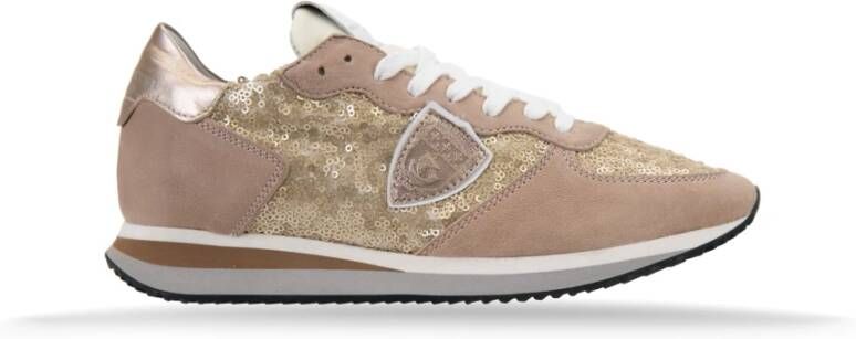 Philippe Model Gelamineerde Suède Stoffen Sneakers met Pailletten