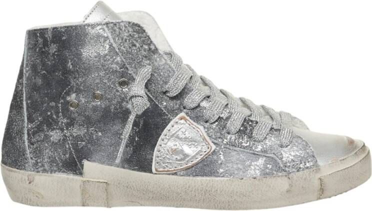 Philippe Model Glitter High-Top Sneakers Zilver