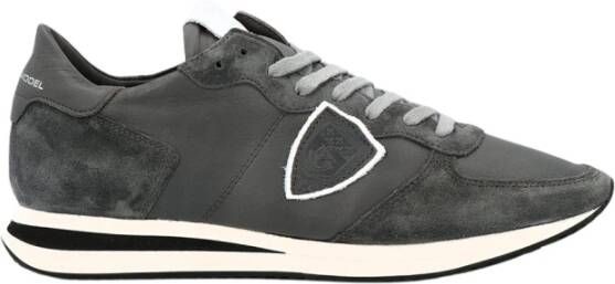 Philippe Model Lage Top Sneakers met Golvende Inzetstukken Gray Heren