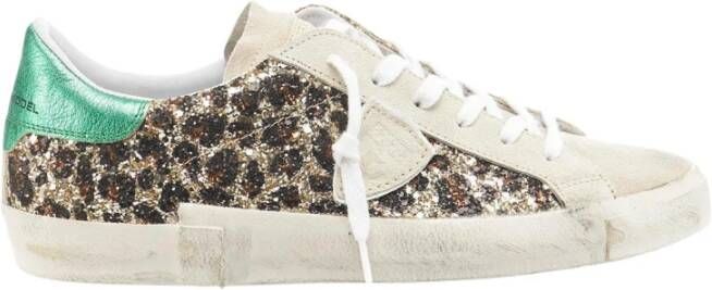 Philippe Model Gouden Glitter Sneakers voor Dames Meerkleurig Dames