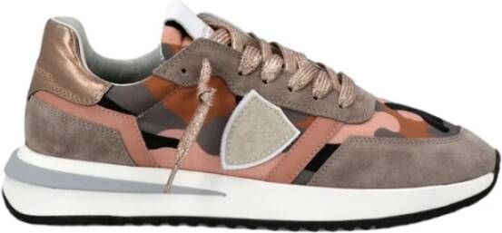 Philippe Model Grijs Roze Camouflage Sneakers Roze Dames