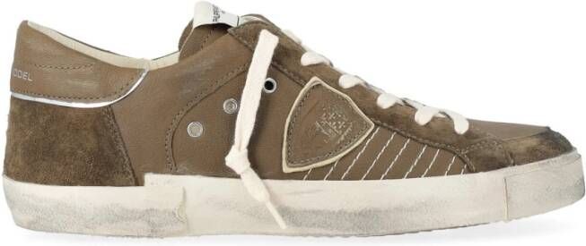Philippe Model Groene Militaire Leren Sneaker Model Prsx