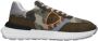Philippe Model Groene stoffen sneakers met logodetail - Thumbnail 1