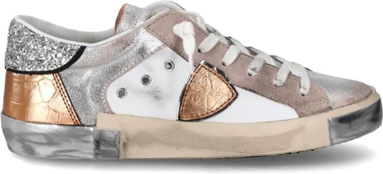 Philippe Model Dames Sneakers met Glitter Stijlvol en Comfortabel Roze Dames