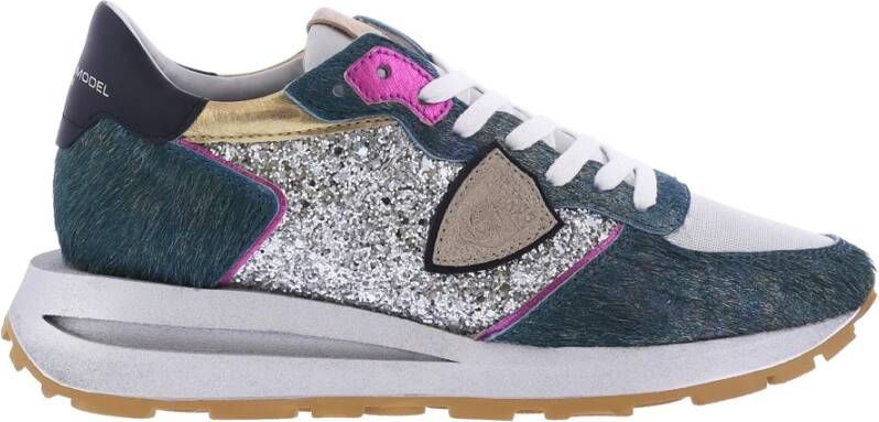 Philippe Model Glamoureuze Tropez Haute Sneakers voor Vrouwen Groen Dames