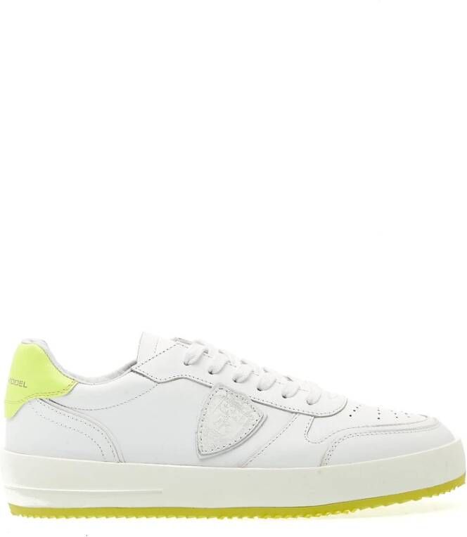 Philippe Model Heldergele en witte sneakers White Heren