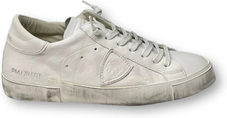 Philippe Model Zilveren gelamineerde leren hoge sneakers White Heren - Foto 7