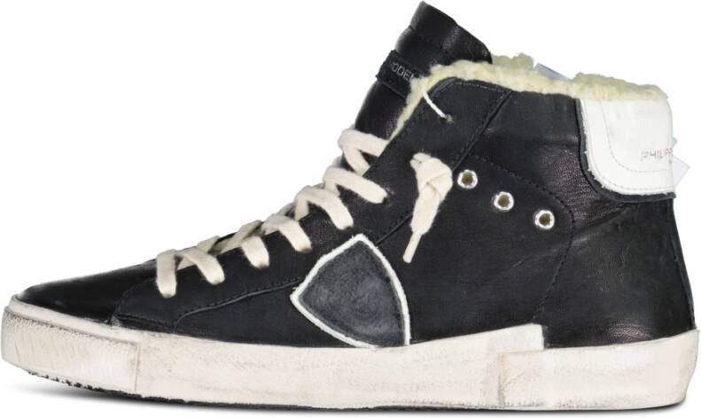 Philippe Model Zwarte High Top Sneakers met Distressed Details Black Heren - Foto 11