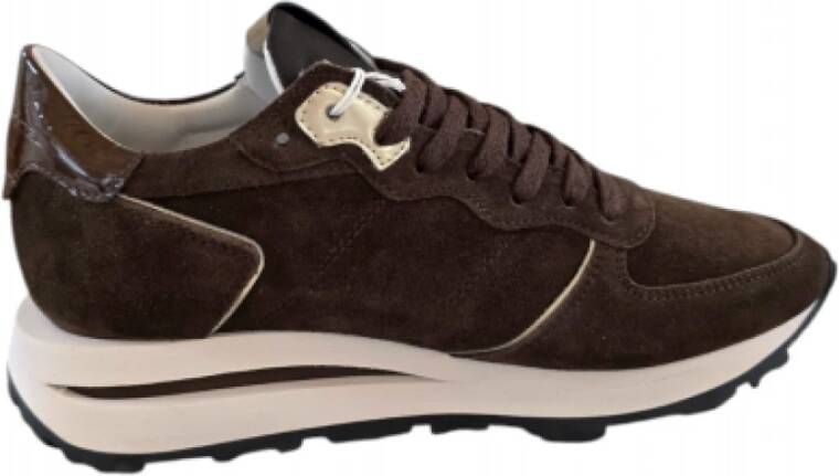 Philippe Model Hoge Top Suède Sneakers met Chocolade Spoiler