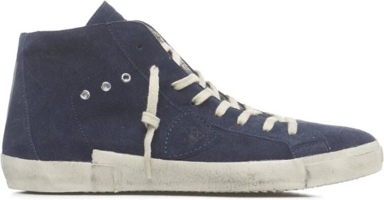 Philippe Model Italiaanse Sneakers met Logo Applicatie Blue Heren