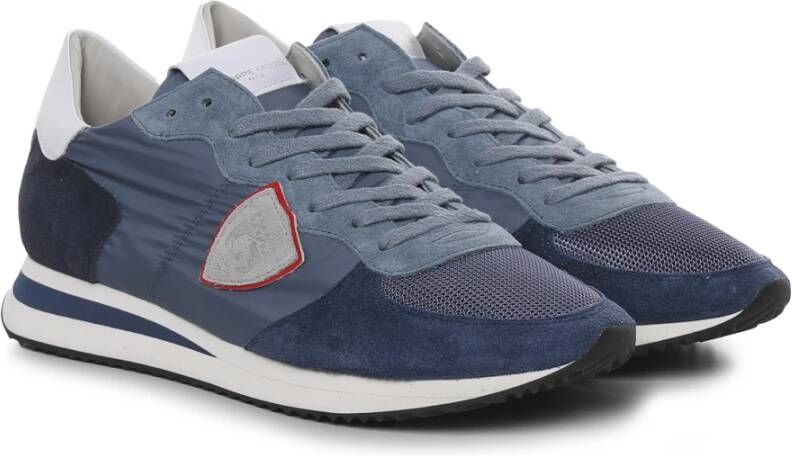 Philippe Model Italiaanse Suède Sneakers voor Heren Blauw Heren