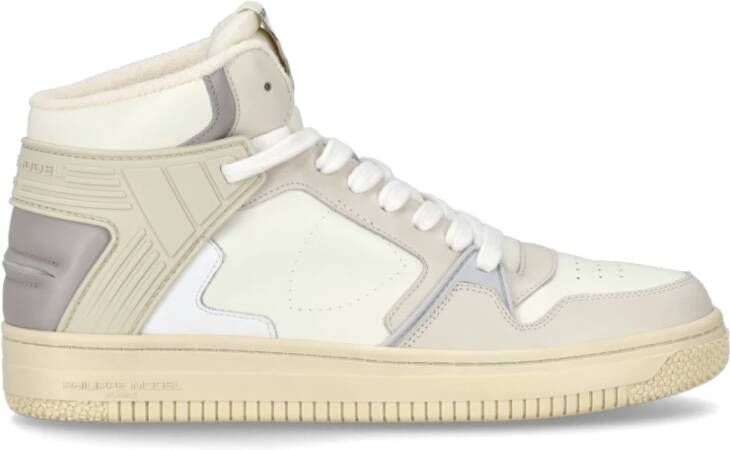 Philippe Model Grijze Leren Streetwear Sneakers La Grande White Heren