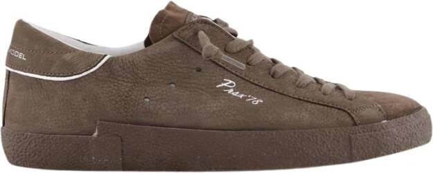 Philippe Model Lage Bruine Sneaker voor Heren