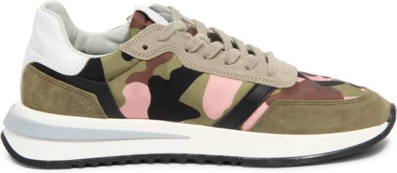 Philippe Model Tropez 2.1 Camouflage Militaire Rose Sneakers Groen Dames - Foto 4