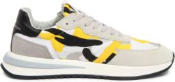 Philippe Model Tropez 2.1 Grijze en Gele Militaire Print Sneaker Grijs Heren
