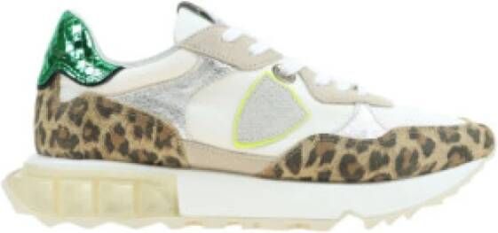 Philippe Model Lage Dames Animal Print Sneakers Beige Wit Dames