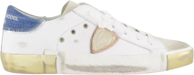 Philippe Model Italiaanse Sneakers met Contrasterend Hiel Detail White Dames