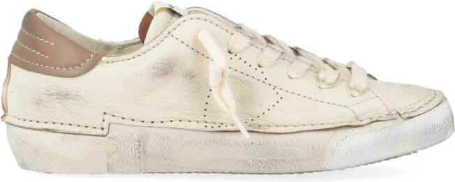 Philippe Model Lage Damesneakers in Parelwit