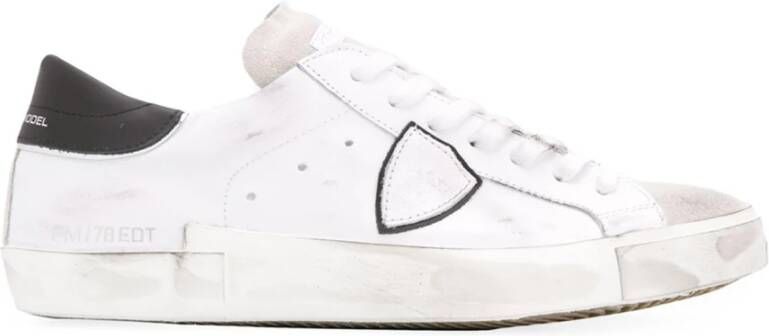 Philippe Model Witte Leren Sneakers met Iconische Details White Heren