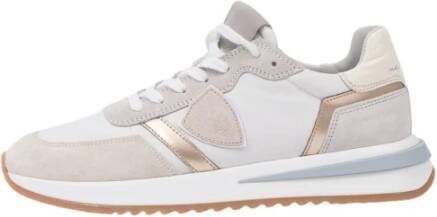 Philippe Model Lage Sneaker Mondial Wit Goud White Dames