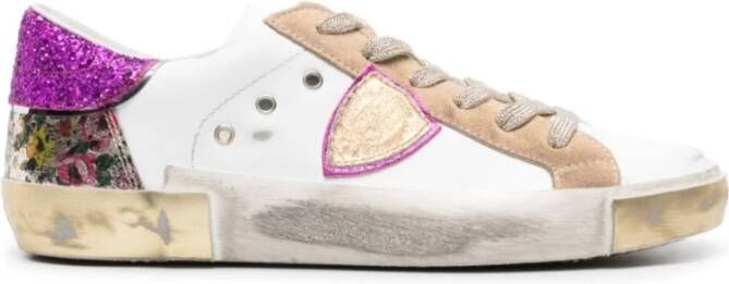 Philippe Model Lage Sneakers Wit Roze Multicolor Dames