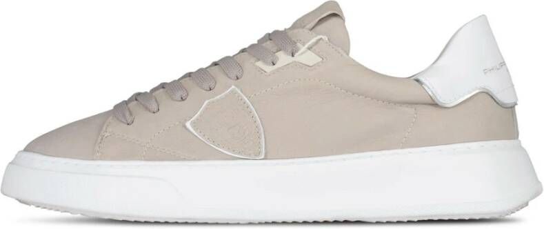 Philippe Model Grijze Suède Sneakers Lichtgewicht Rubberen Zool Gray Heren