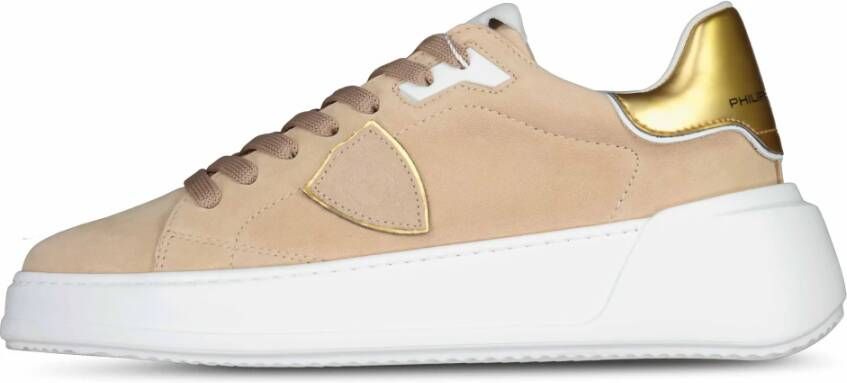 Philippe Model Lage Temple Sneakers Beige Dames