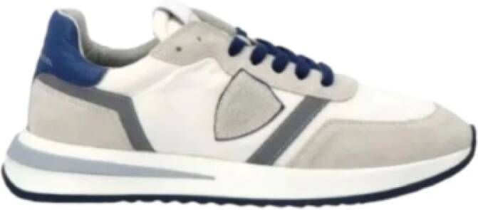 Philippe Model Tropez 2.1 Low Mondial Pop Wit Blauw Sneakers White Heren