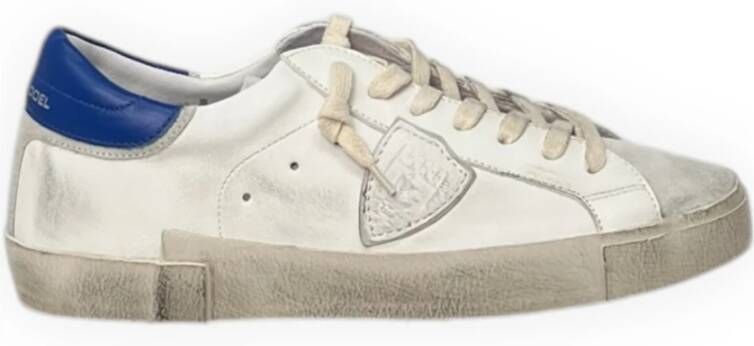 Philippe Model Witte Vetersneakers met Distressed Finish White Heren - Foto 3