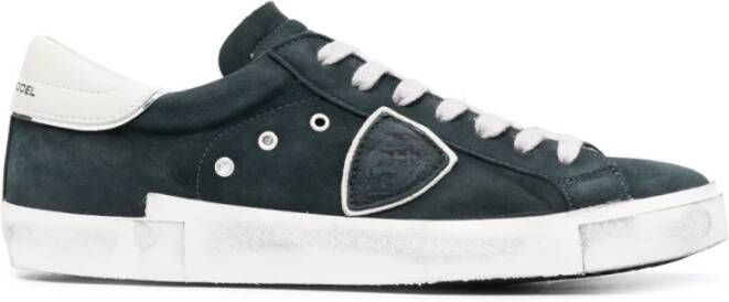 Philippe Model Paris X Leren Sneakers in Zwart Gebruikt Effect Black Heren