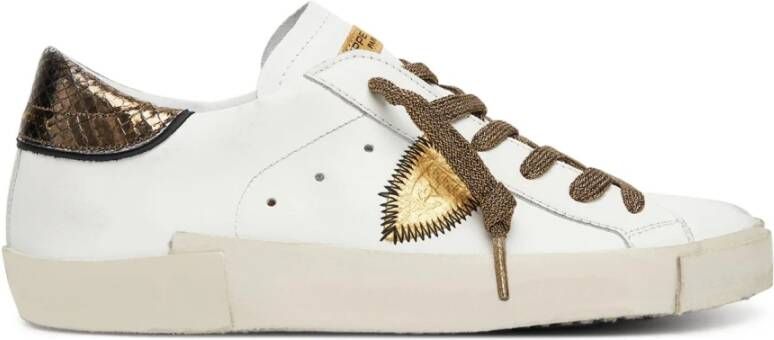 Philippe Model Leren Platte Rubberen Zool Veterschoenen