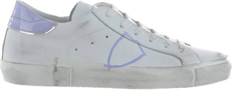 Philippe Model Logo Sneakers met versleten effect White Dames