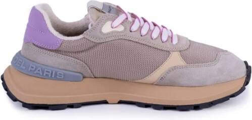 Philippe Model Leren sneakers met logo en gewaxte veters Purple Dames