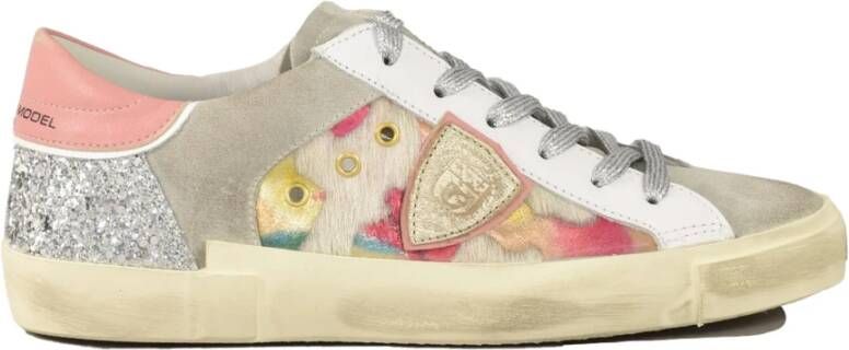 Philippe Model Leren Sneakers met Rubberen Zool Multicolor Dames