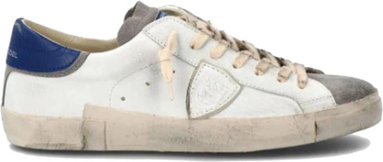 Philippe Model Witte lage top sneakers met asymmetrische band White Heren