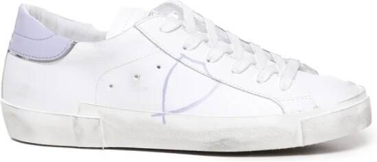 Philippe Model Logo Sneakers met versleten effect White Dames