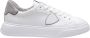 Philippe Model Lage Tempel Leren Sneakers Wit Grijs White - Thumbnail 1
