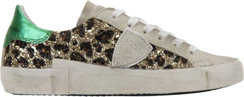 Philippe Model Glitter Sneakers met dierenprint en gelamineerde details Multicolor Dames