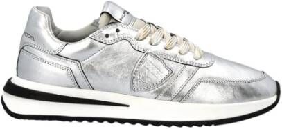 Philippe Model Zilveren Lage Sneakers met 3D Inzet Gray Dames