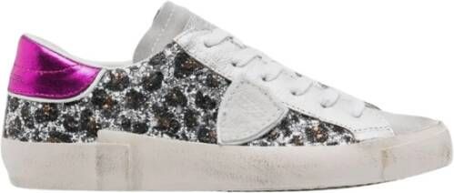 Philippe Model Sneakers met dierenprint en veters Gray Dames