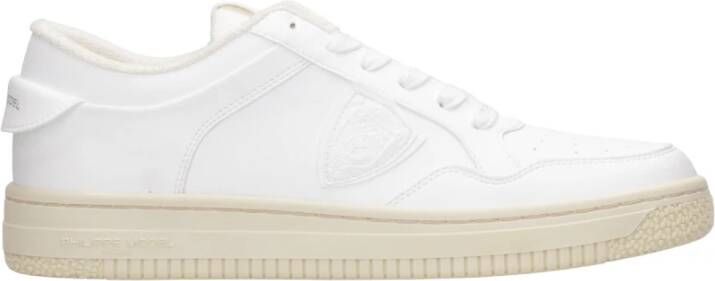 Philippe Model Stijlvolle leren sneakers met iconisch logo White Heren