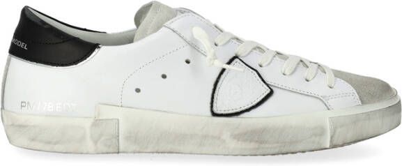 Philippe Model Witte Leren Sneakers met Iconisch Zij Schild White Heren