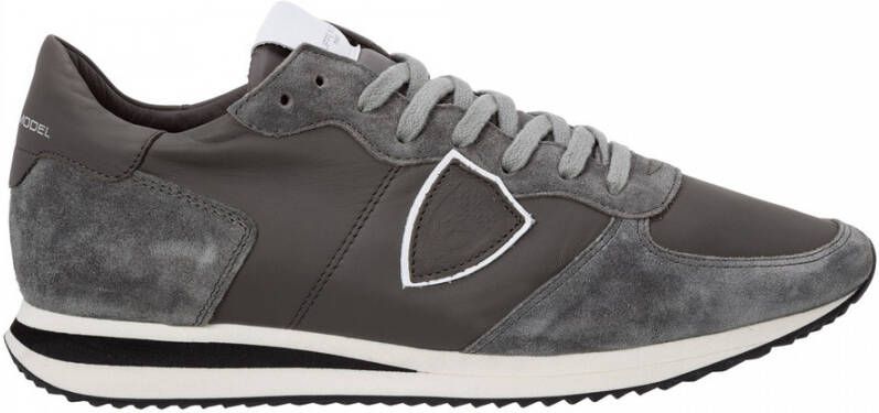 Philippe Model Lage Top Sneakers met Golvende Inzetstukken Gray Heren