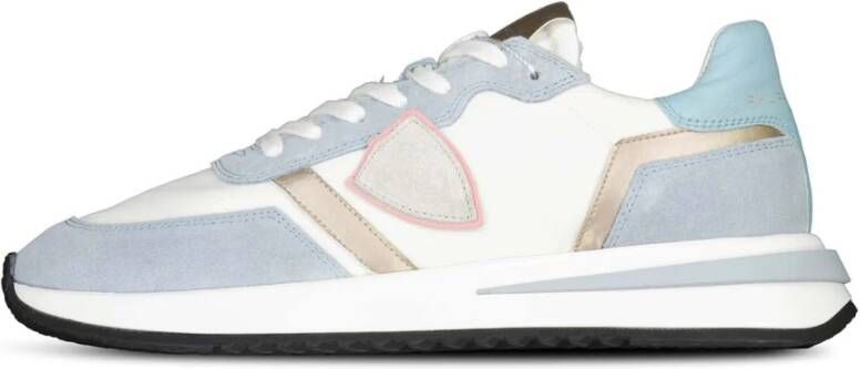 Philippe Model Metallic Finish Stijlvolle Sneakers Blue Heren