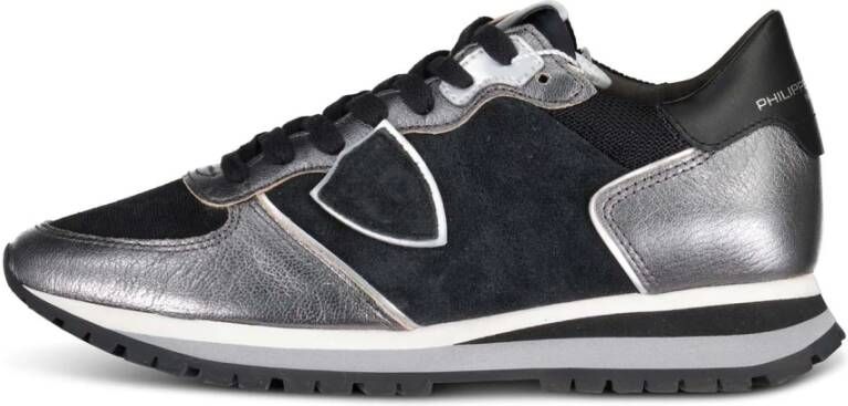 Philippe Model Winter Sneakers met Metallic Accenten Grijs Dames