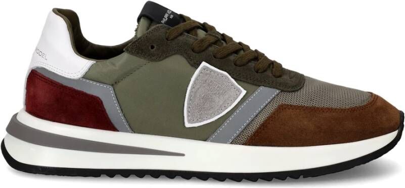 Philippe Model Heren Sneakers Paris Tylu W017 Groen Bruin Green Heren