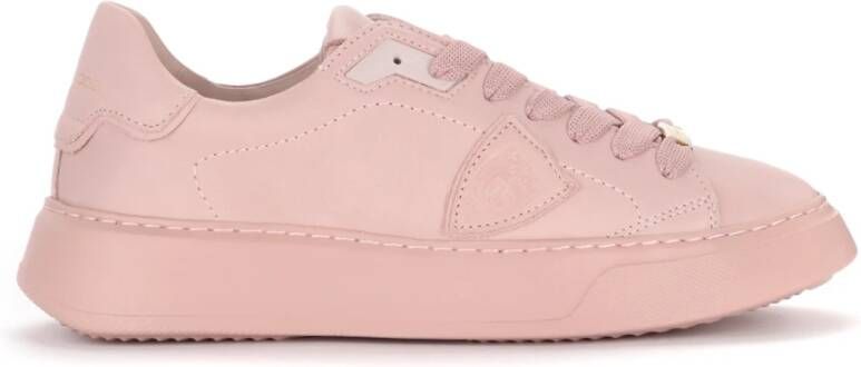 Philippe Model Monochrome Leren Sneaker Pink Dames