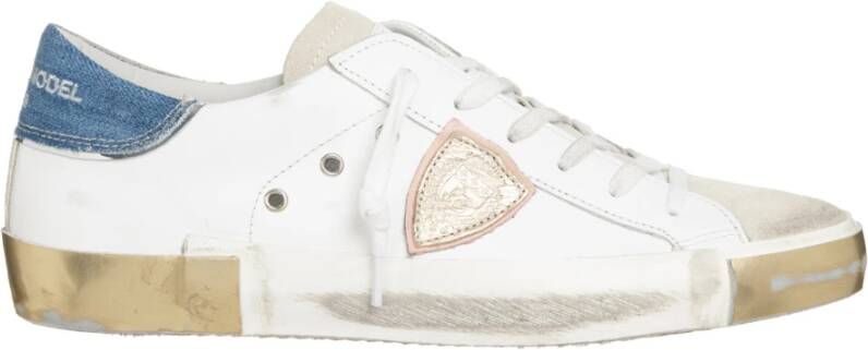 Philippe Model Italiaanse Sneakers met Contrasterend Hiel Detail White Dames